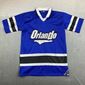 VTG Orlando Blue Mesh Jersey Bungy Sport Soccer Shirt Mens Small